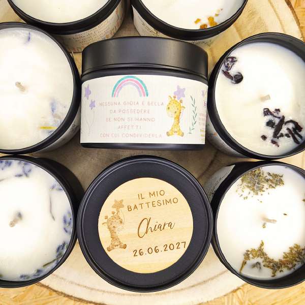 bomboniera battesimo candela bimba